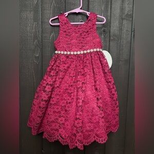 American Princess NWT Little Girls Sleeveless Holiday Red Christmas Dress Sz 4
